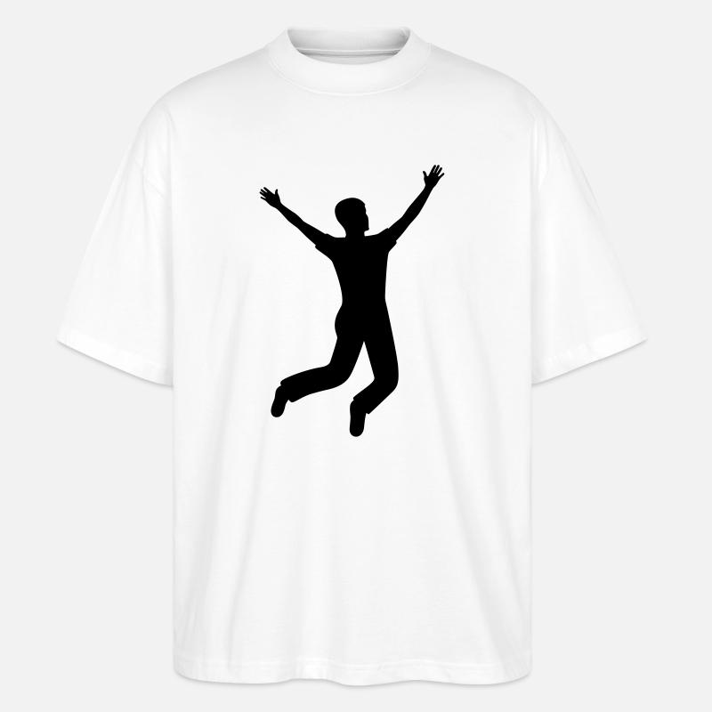 Freudensprung machen - Stanley/Stella Oversized Unisex Bio T-Shirt Blaster 2.0 - Weiß