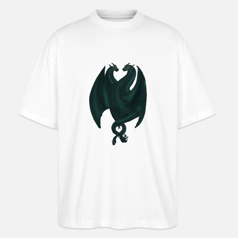Drachen-Liebe - Stanley/Stella Oversized Unisex Bio T-Shirt Blaster 2.0 - Weiß