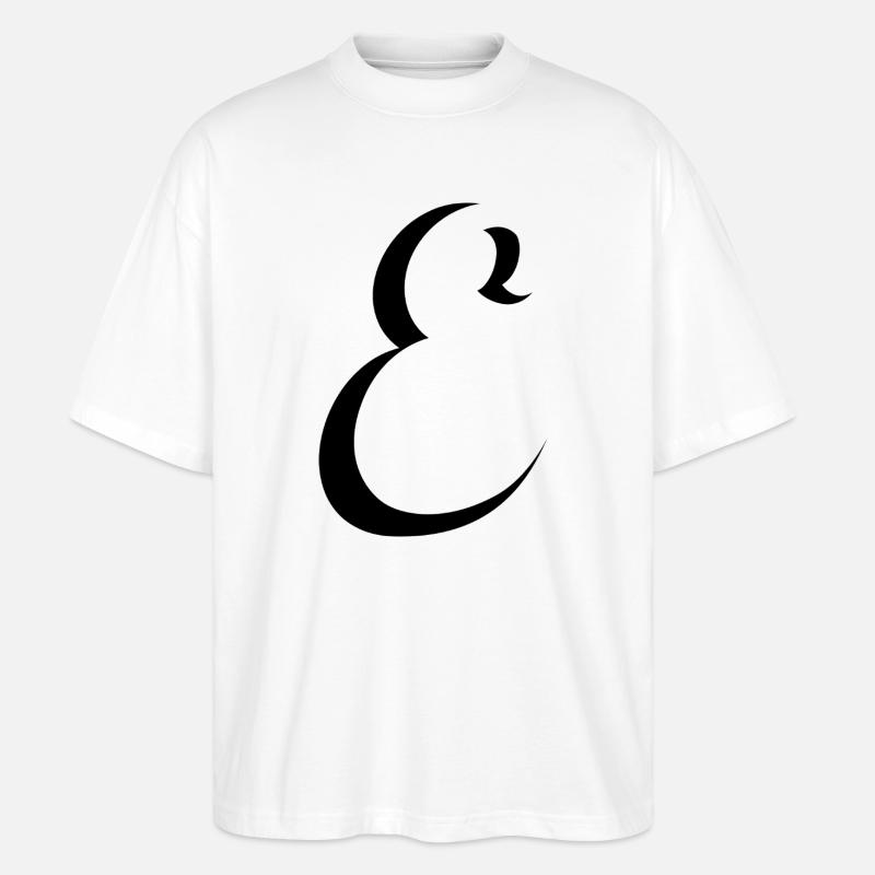 Letter E, name, the letter E - Stanley/Stella Oversized Unisex Organic T-shirt Blaster 2.0 - white