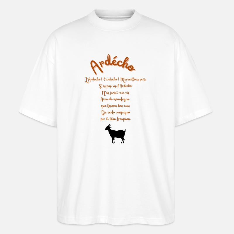 Gestaltung der Ardèche - Stanley/Stella Oversized Unisex Bio T-Shirt Blaster 2.0 - Weiß
