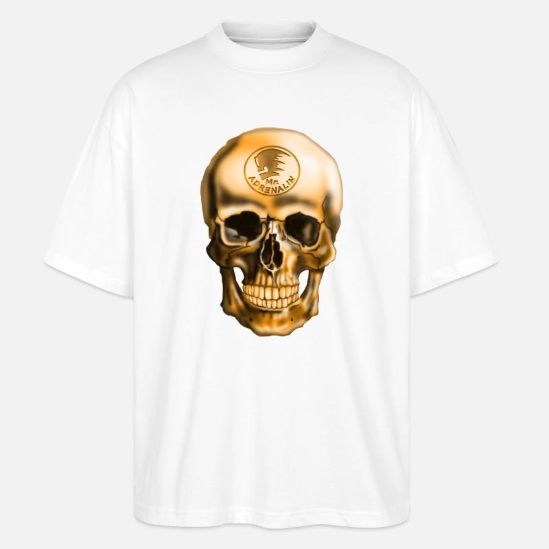 Schädel mit Adrenalin Emblem - Stanley/Stella Oversized Unisex Bio T-Shirt Blaster 2.0 - Weiß