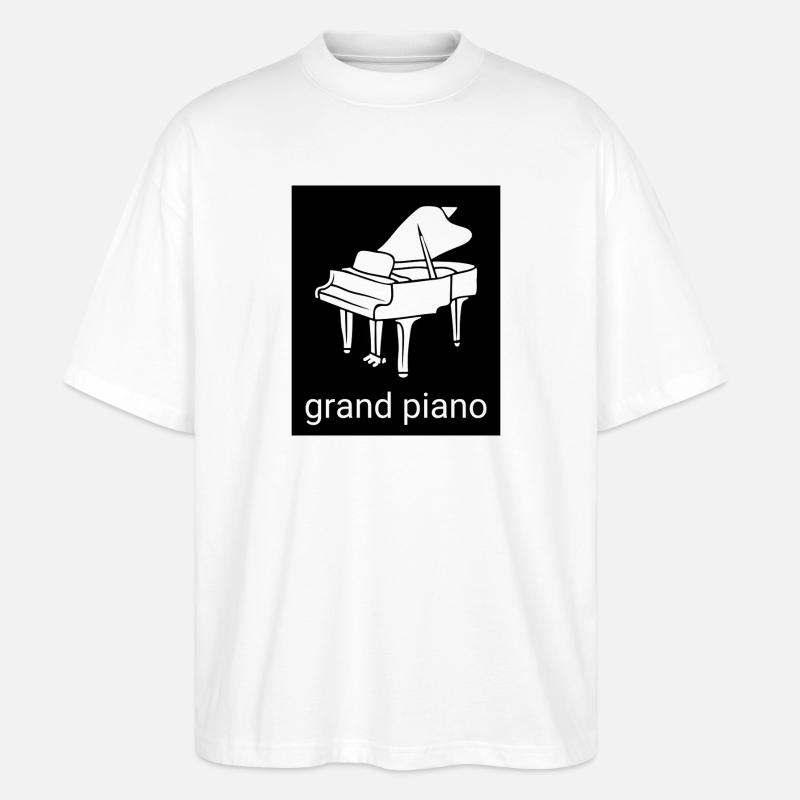 Großes Klavier Silhouette - Stanley/Stella Oversized Unisex Bio T-Shirt Blaster 2.0 - Weiß
