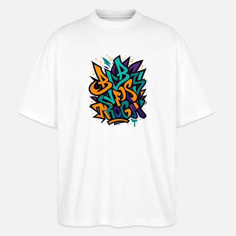 Street Graffiti Farbexplosion - Stanley/Stella Oversized Unisex Bio T-Shirt Blaster 2.0 - Weiß