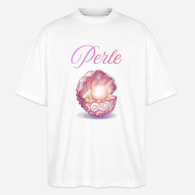 Perle dans la Coquille de Rose - T-shirt bio Blaster 2.0 coupe oversize Stanley/Stella Unisexe - blanc
