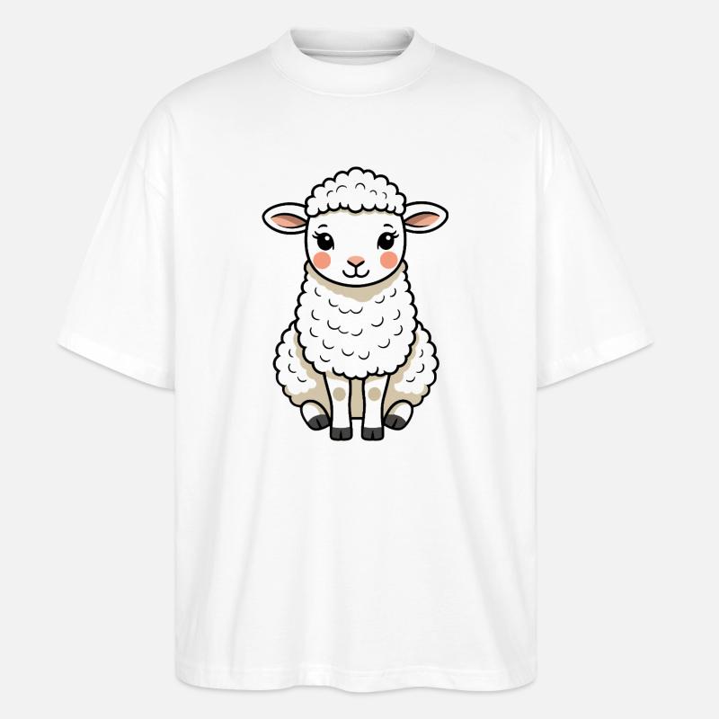Süßes Schaf niedlich - Stanley/Stella Oversized Unisex Bio T-Shirt Blaster 2.0 - Weiß