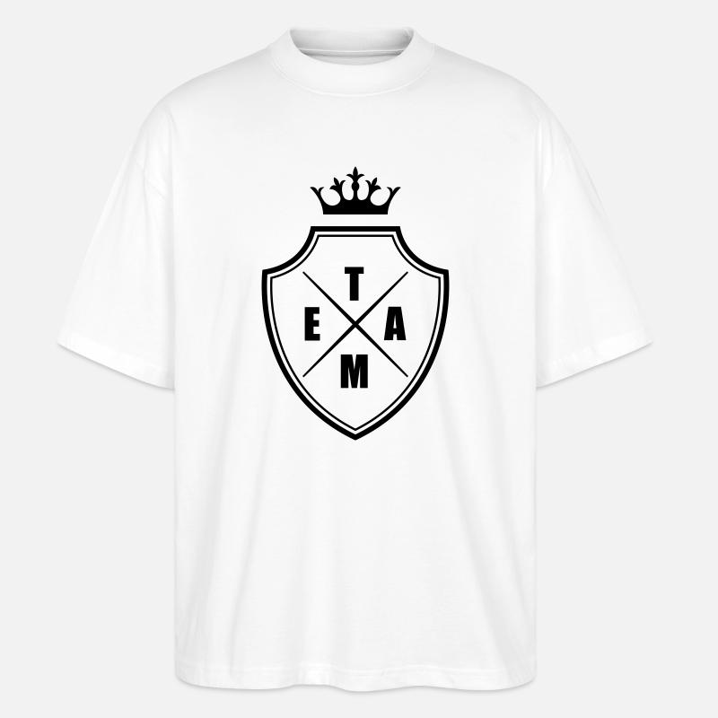 Team Wappen Crest - Stanley/Stella Oversized Unisex Bio T-Shirt Blaster 2.0 - Weiß