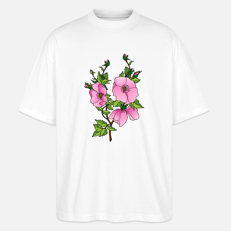 Blumen - Stanley/Stella Oversized Unisex Bio T-Shirt Blaster 2.0 - Weiß