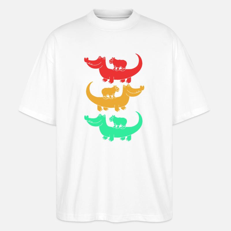 Capibara Capybara - Stanley/Stella Oversized Unisex Bio T-Shirt Blaster 2.0 - Weiß