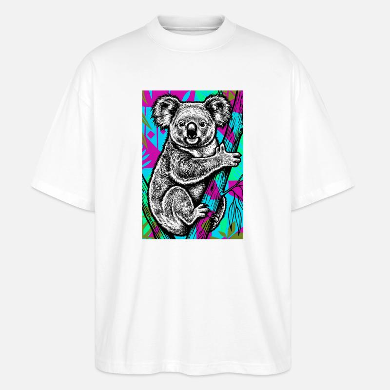Koala - Stanley/Stella Oversized Unisex Bio T-Shirt Blaster 2.0 - Weiß