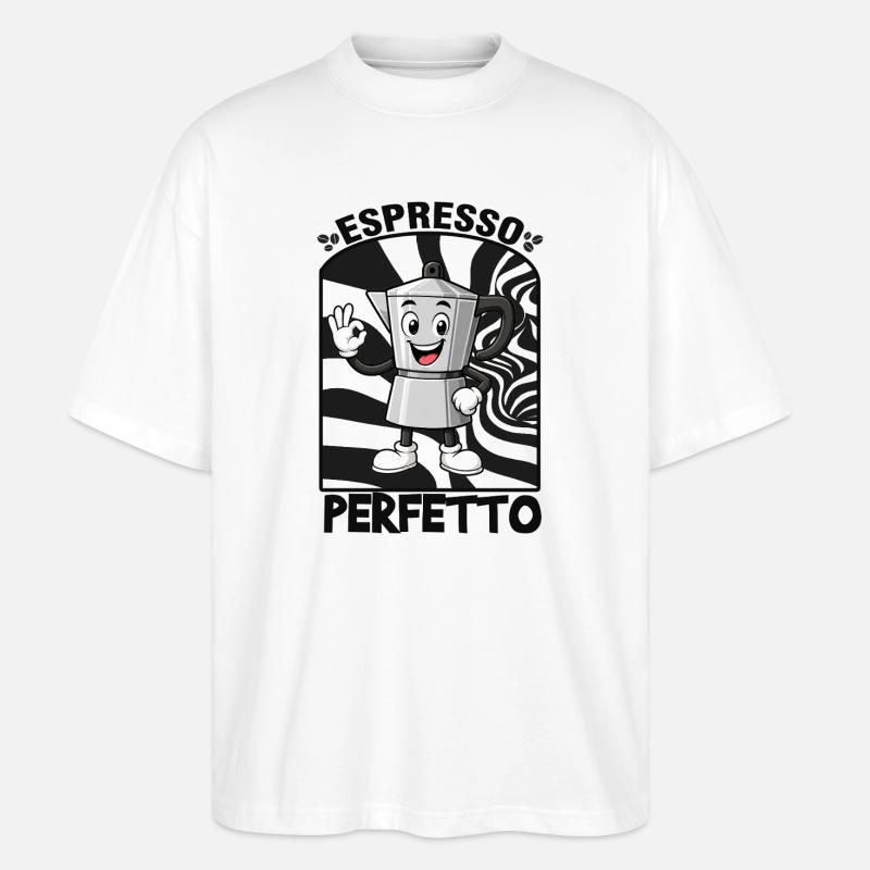 Espresso, café - T-shirt bio Blaster 2.0 coupe oversize Stanley/Stella Unisexe - blanc
