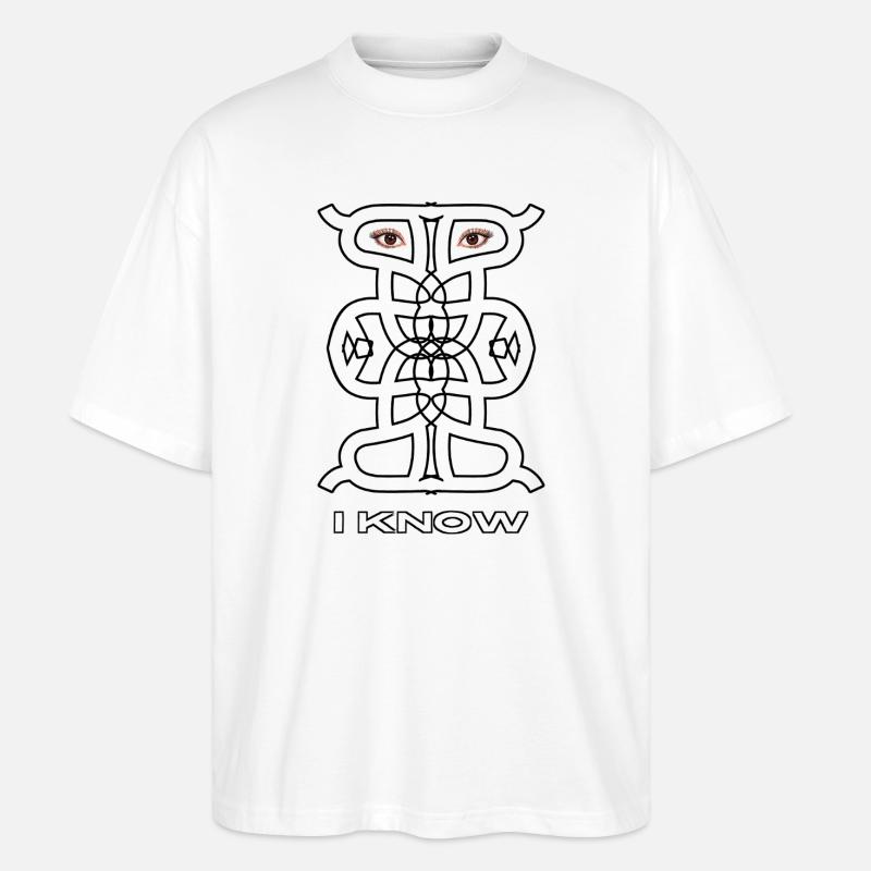 I Know - Abstract Symbolic Observer - Stanley/Stella Oversized Unisex Organic T-shirt Blaster 2.0 - white