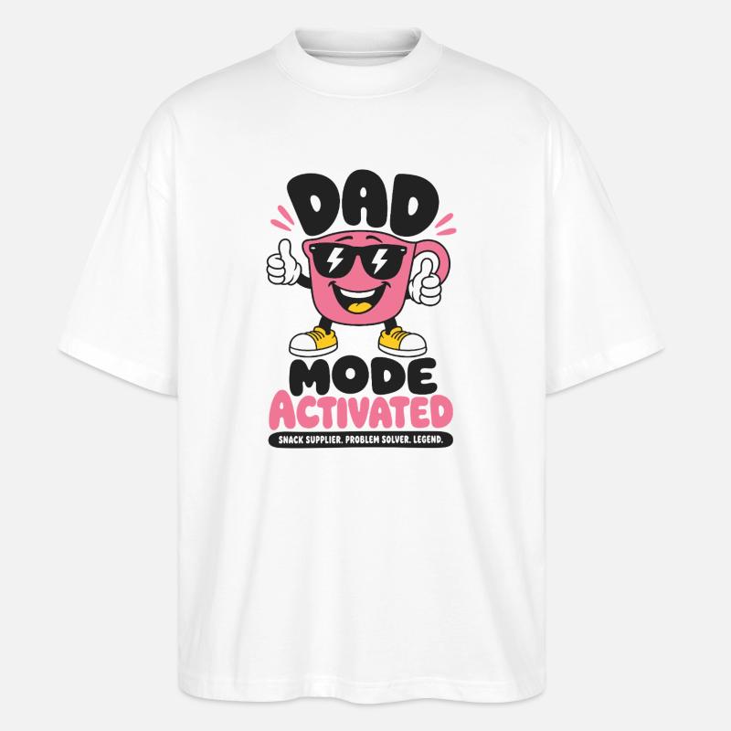 Best Dad Ever Coffee Saying - Stanley/Stella Oversized Unisex Organic T-shirt Blaster 2.0 - white