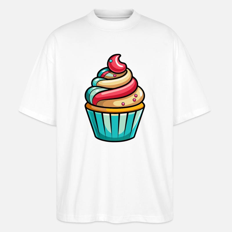 Cupcakes - Stanley/Stella Oversized Unisex Bio T-Shirt Blaster 2.0 - Weiß