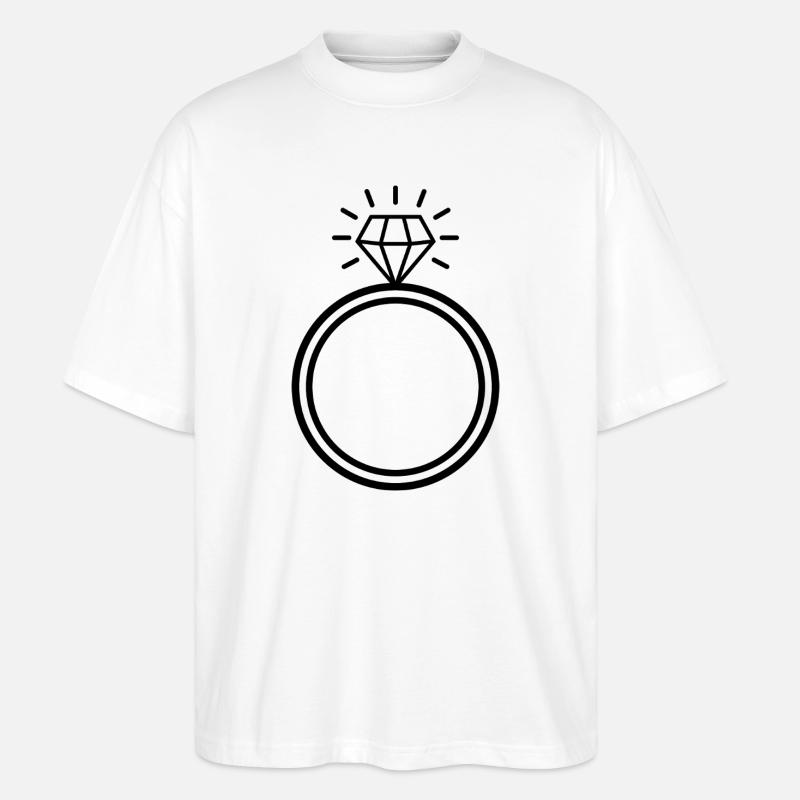 Bague en diamant - T-shirt bio Blaster 2.0 coupe oversize Stanley/Stella Unisexe - blanc