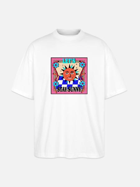 Stay Sunny_ Retro Design - Stanley/Stella Oversized Unisex Organic T-shirt Blaster 2.0 - white