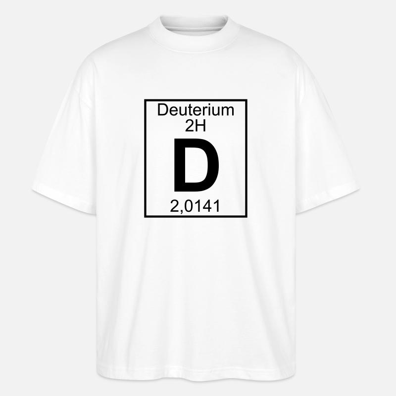 D (Deuterium) - Element 2H - pfll - Stanley/Stella Oversized Unisex Organic T-shirt Blaster 2.0 - white