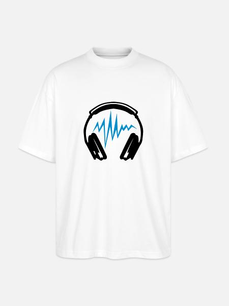 Equalizer Audio-Musik-Kopfhörer DJ zik2 - Stanley/Stella Oversized Unisex Bio T-Shirt Blaster 2.0 - Weiß