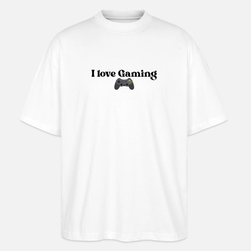 I Love Gaming - Stanley/Stella Oversized Unisex Bio T-Shirt Blaster 2.0 - Weiß