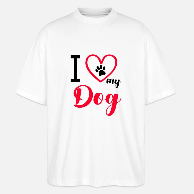 J’aime mon chien - T-shirt bio Blaster 2.0 coupe oversize Stanley/Stella Unisexe - blanc