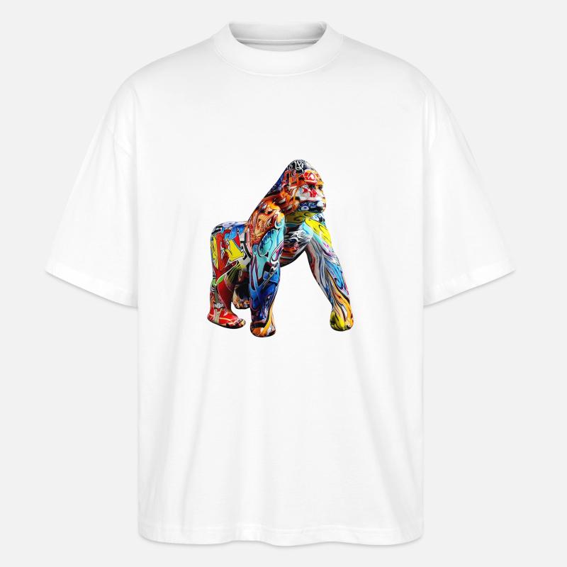 Gorilla Graffiti - Stanley/Stella Oversized Unisex Bio T-Shirt Blaster 2.0 - Weiß