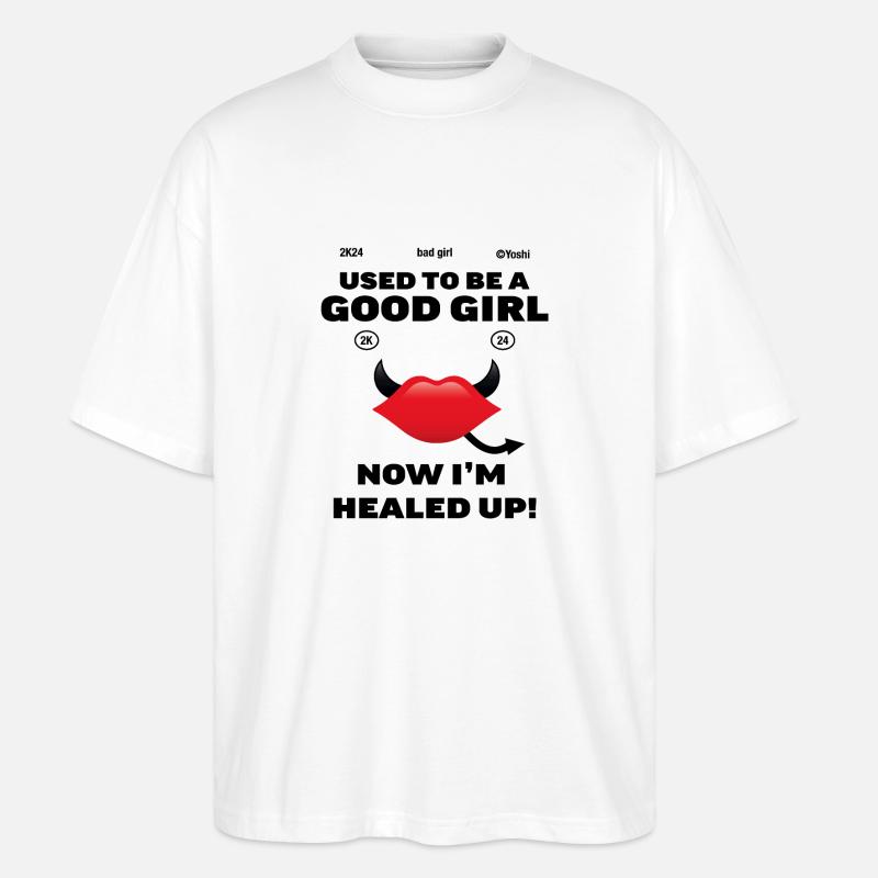 Böses Mädchen, gutes Mädchen - Stanley/Stella Oversized Unisex Bio T-Shirt Blaster 2.0 - Weiß