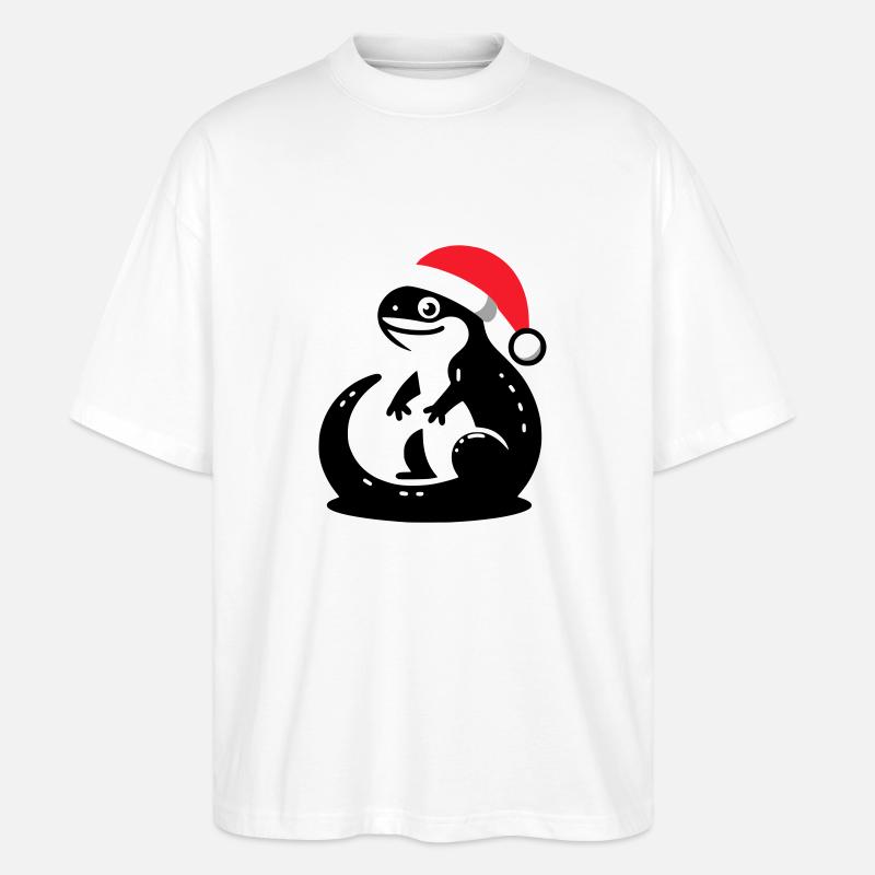 Weihnachten Eidechse - Stanley/Stella Oversized Unisex Bio T-Shirt Blaster 2.0 - Weiß