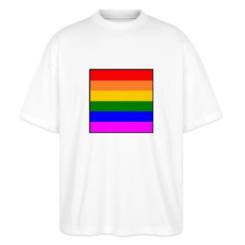 Rainbow - Stanley/Stella Oversized Unisex Organic T-shirt Blaster 2.0 - white - Front - Alina (178cm) & Michal (187cm)