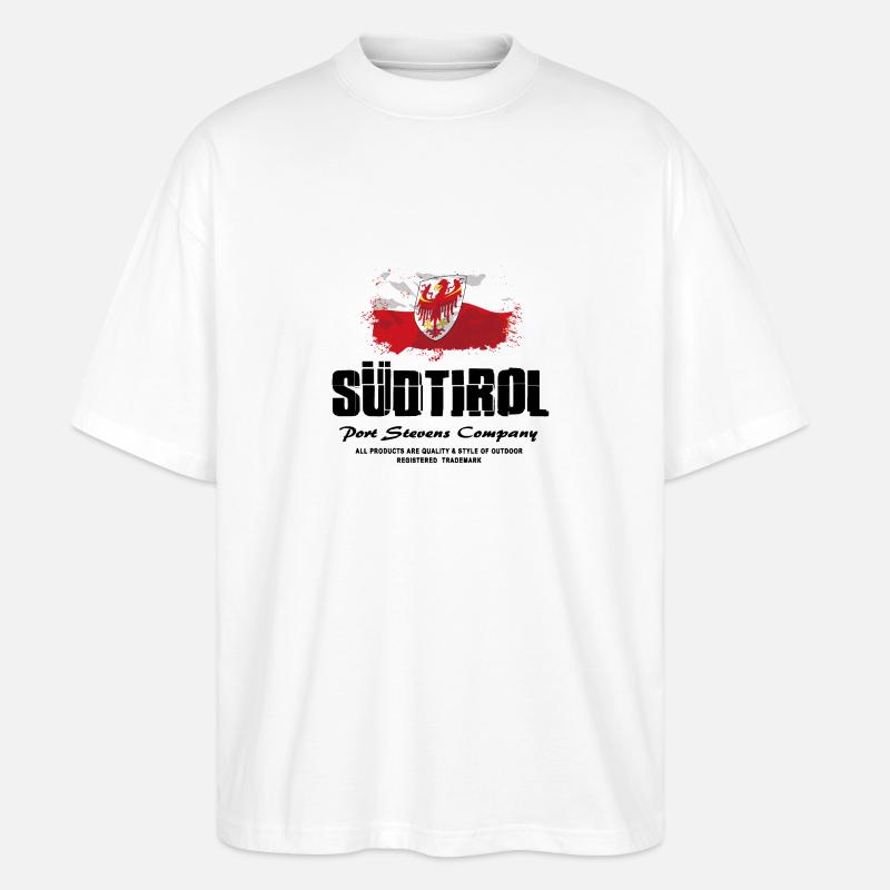Südtirol Flagge - Stanley/Stella Oversized Unisex Bio T-Shirt Blaster 2.0 - Weiß
