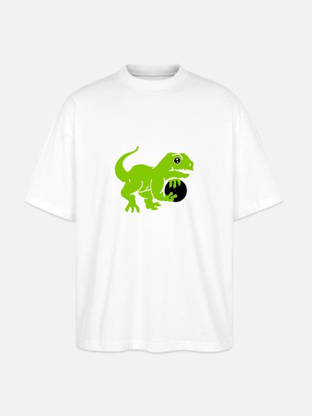 bowling dino (3c) - Stanley/Stella Oversized Unisex Organic T-shirt Blaster 2.0 - white