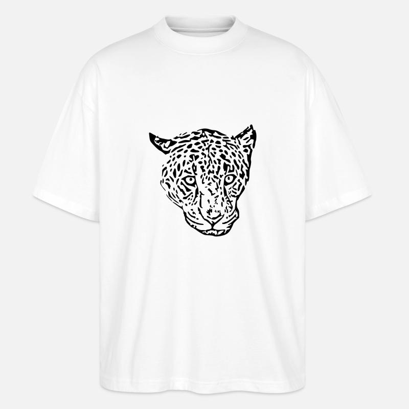 leopard schwarz - Stanley/Stella Oversized Unisex Bio T-Shirt Blaster 2.0 - Weiß