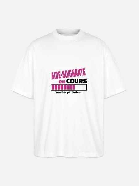 aide-soignante en cours - T-shirt bio Blaster 2.0 coupe oversize Stanley/Stella Unisexe - blanc