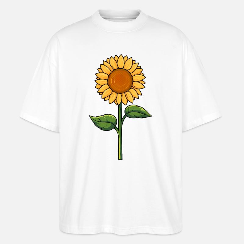 Sonnenblume - Stanley/Stella Oversized Unisex Bio T-Shirt Blaster 2.0 - Weiß