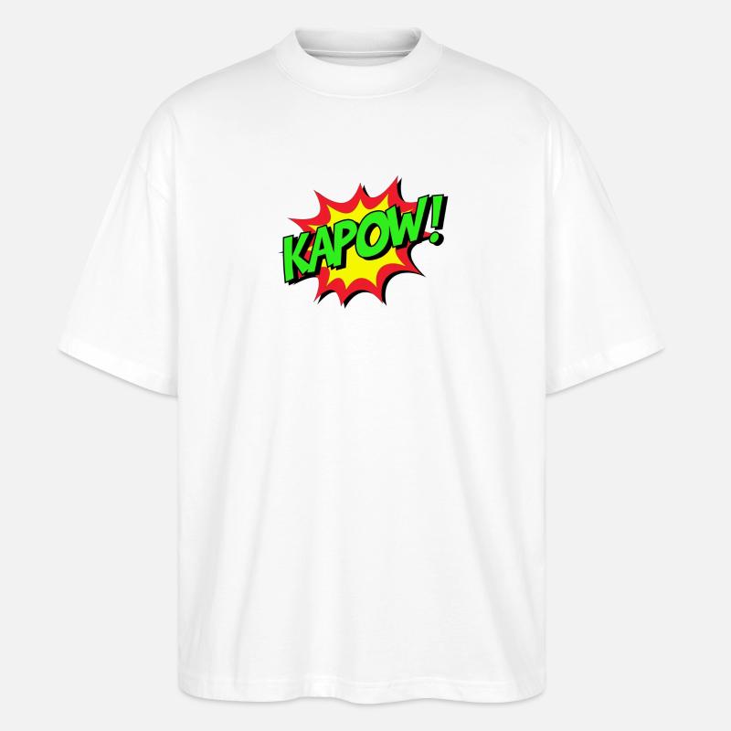 KAPOW Explosion de la bande dessinée - T-shirt bio Blaster 2.0 coupe oversize Stanley/Stella Unisexe - blanc