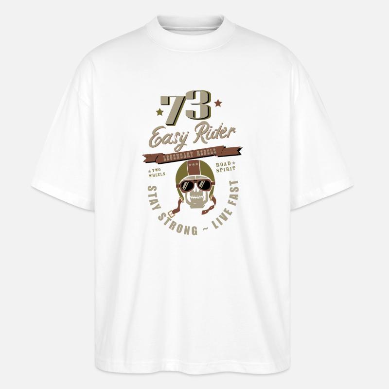 73 Skull Retro - Stanley/Stella Oversized Unisex Bio T-Shirt Blaster 2.0 - Weiß