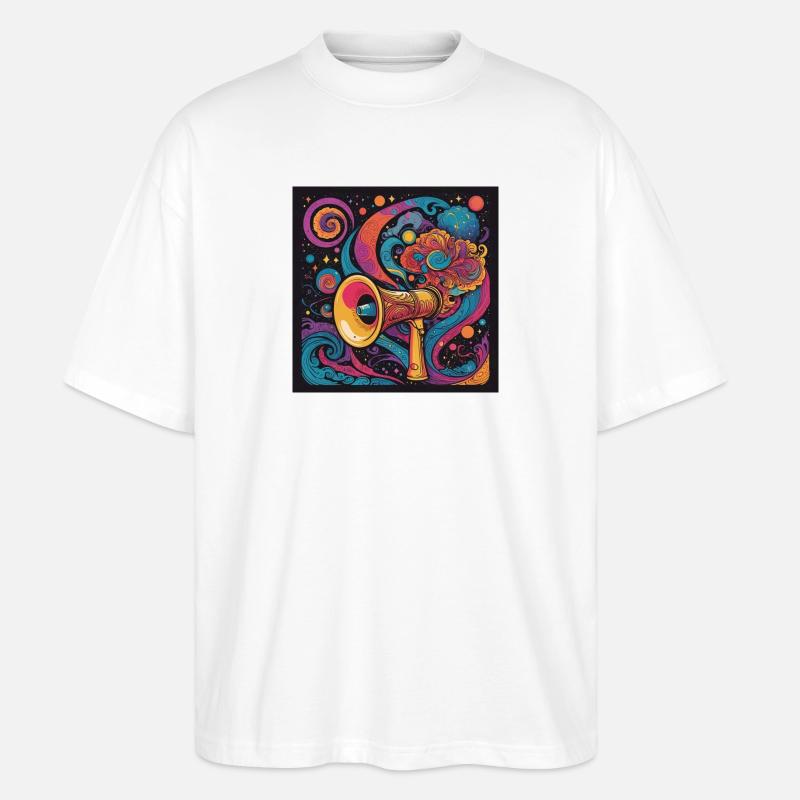 Psychedelic Exploration with Space Speaker - Stanley/Stella Oversized Unisex Organic T-shirt Blaster 2.0 - white