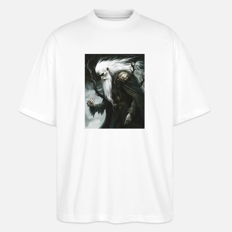 Mythischer Zauberer mit Weißem Haar - Stanley/Stella Oversized Unisex Bio T-Shirt Blaster 2.0 - Weiß