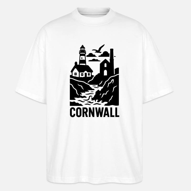 Silhouette de Cornouailles - T-shirt bio Blaster 2.0 coupe oversize Stanley/Stella Unisexe - blanc