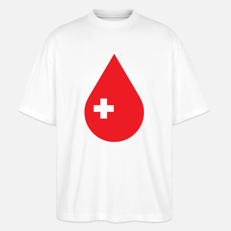 Blut spenden, Blutspendedienst, Blutspender - Stanley/Stella Oversized Unisex Bio T-Shirt Blaster 2.0 - Weiß