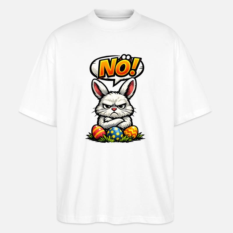 NÖ Hase Ostern Geschenk - Stanley/Stella Oversized Unisex Bio T-Shirt Blaster 2.0 - Weiß