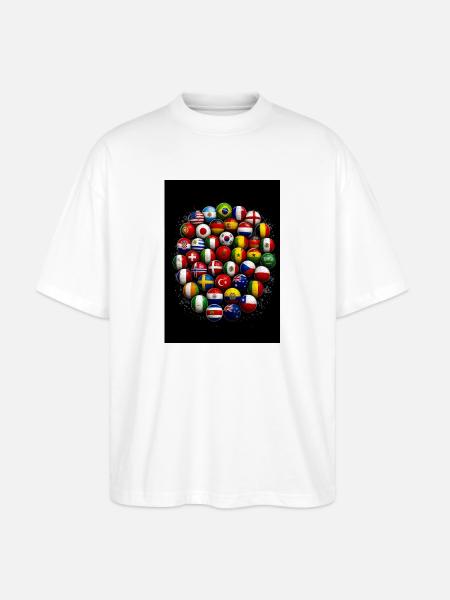 Flaggbälle Weltfußball - Stanley/Stella Oversized Unisex Bio T-Shirt Blaster 2.0 - Weiß
