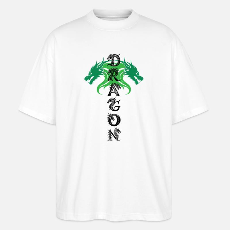 Emblème du Dragon Vert - T-shirt bio Blaster 2.0 coupe oversize Stanley/Stella Unisexe - blanc