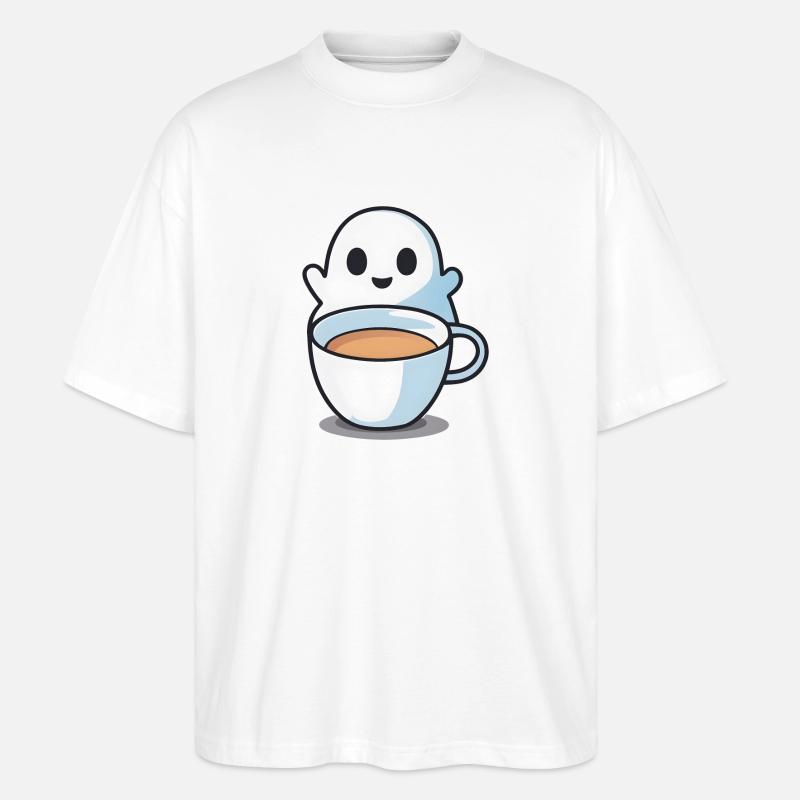 Kaffee Geist - Stanley/Stella Oversized Unisex Bio T-Shirt Blaster 2.0 - Weiß