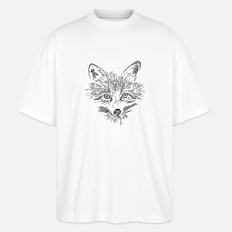 Fox Face - Fox Face - Stanley/Stella Oversized Unisex Organic T-shirt Blaster 2.0 - white