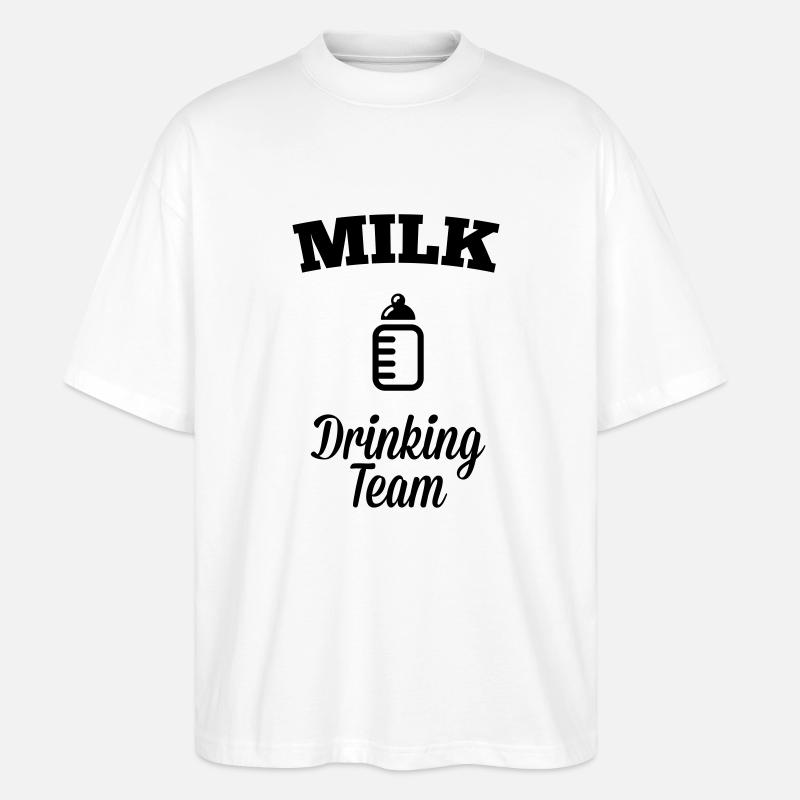 Team Milch trinken - Stanley/Stella Oversized Unisex Bio T-Shirt Blaster 2.0 - Weiß