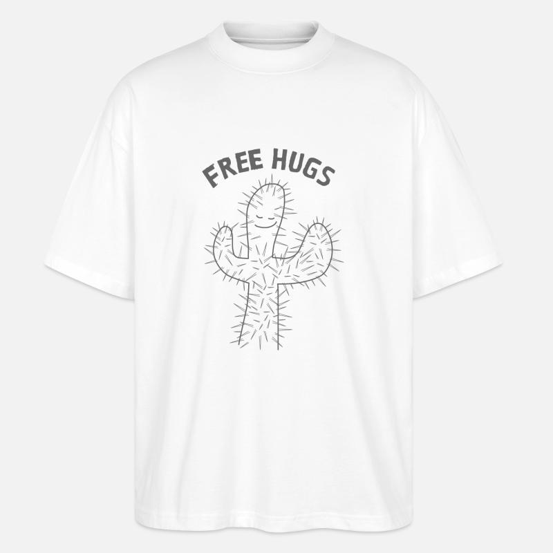 Free Hugs - Stanley/Stella Oversized Unisex Bio T-Shirt Blaster 2.0 - Weiß