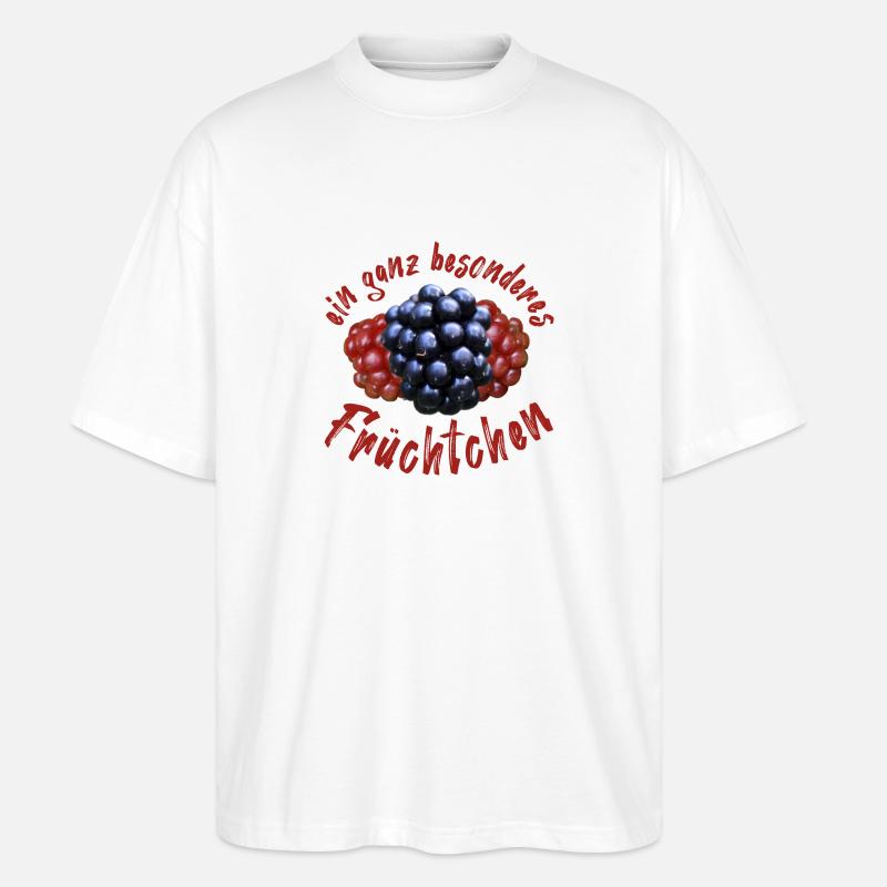 Früchtchen Brombeeren Beeren - Stanley/Stella Oversized Unisex Bio T-Shirt Blaster 2.0 - Weiß