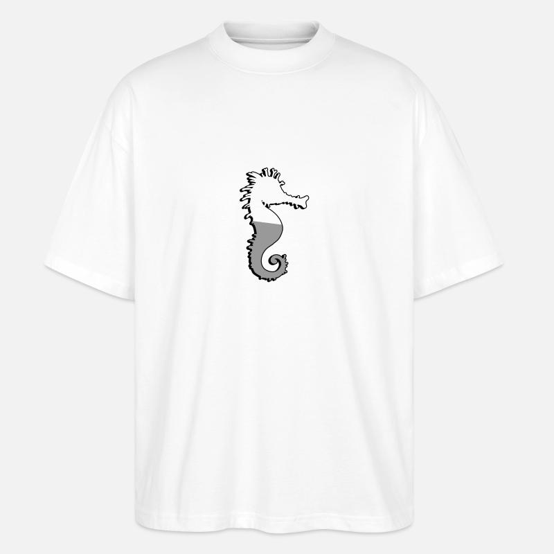 Hippocampe - Illustration - T-shirt bio Blaster 2.0 coupe oversize Stanley/Stella Unisexe - blanc