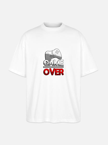 GAME OVER (Red) + Controller - Gaming - Stanley/Stella Oversized Unisex Organic T-shirt Blaster 2.0 - white