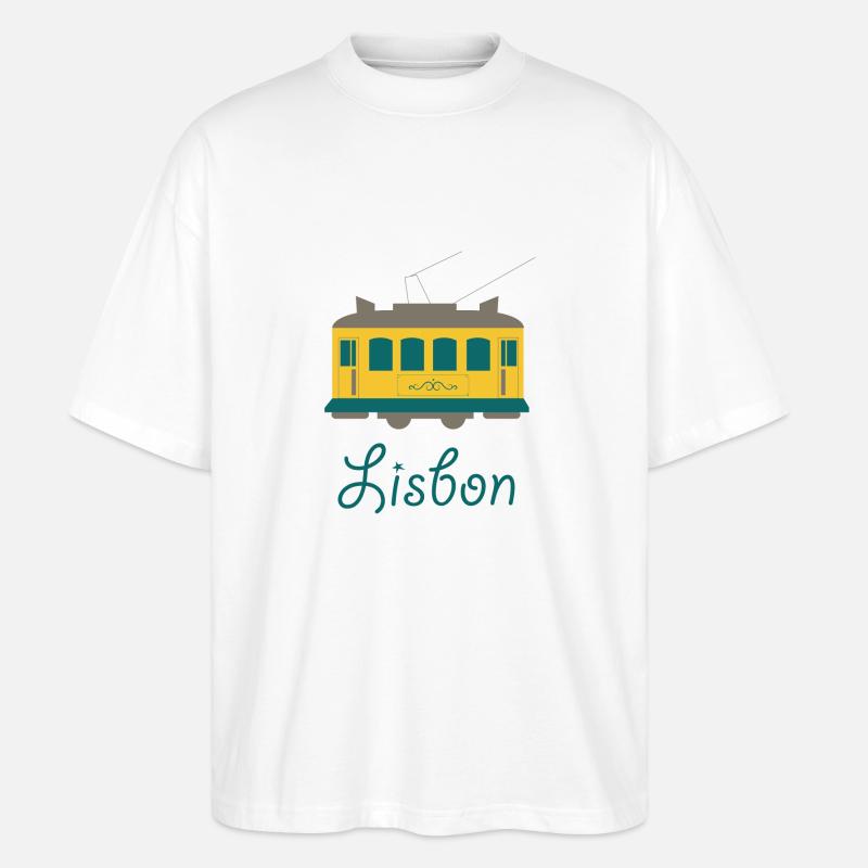 Süßes lissabon Logo Geschenk Idee - Stanley/Stella Oversized Unisex Bio T-Shirt Blaster 2.0 - Weiß
