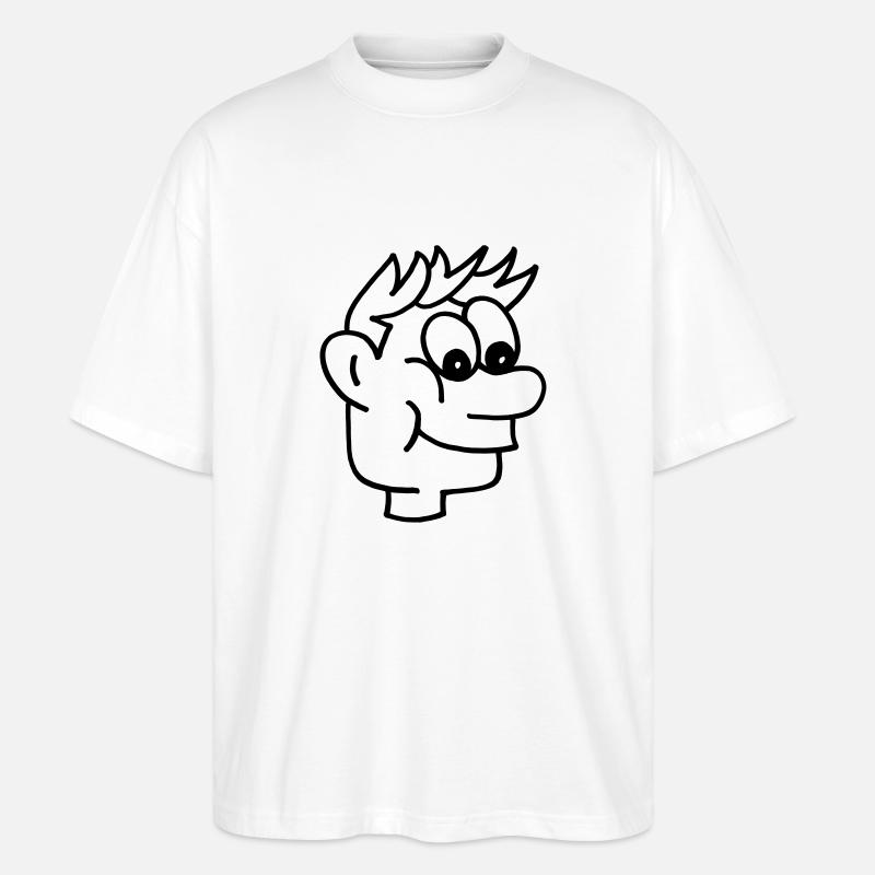Comic Junge Gesicht - Stanley/Stella Oversized Unisex Bio T-Shirt Blaster 2.0 - Weiß